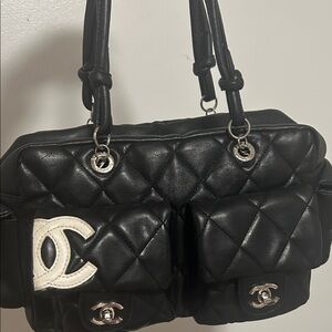 CHANEL Black Cambon Ligne Reporter Bag